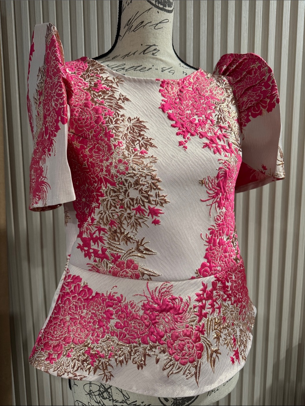 Modern Filipiniana Brocade Peplum Blouse